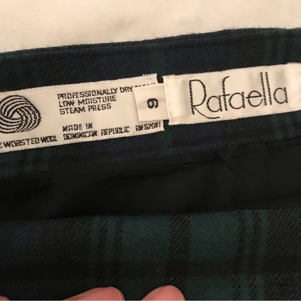 Vintage Rafaella Wool Plaid Wrap Skirt with fringe - Picture 7 of 10